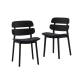 Design Square Set Of 2 Ofir PP Fabric Kitchen Dining Side Chairs Black