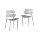 Design Square Set Of 2 Ofir PP Fabric Kitchen Dining Side Chairs White