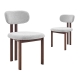 Design Square Set Of 2 Kamala Fabric Kitchen Dining Side Chair Grey/Walnut