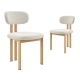 Design Square Set Of 2 Kamala Fabric Kitchen Dining Side Chair Cream/Oak
