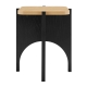 Design Square Aisling Wooden Round Side End Lamp Table Black/Oak
