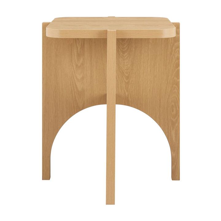 Design Square Aisling Wooden Round Side End Lamp Table Oak