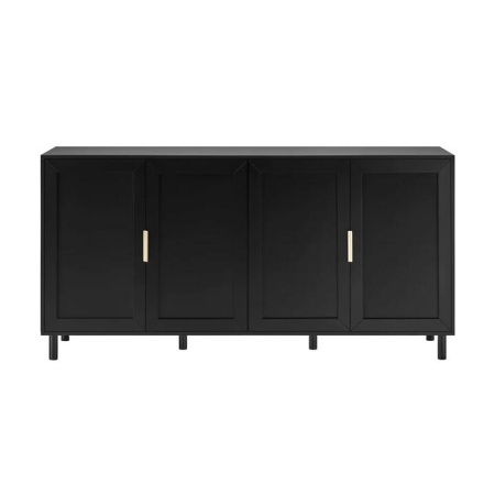 Design Square Sky Wooden Buffet Unit Sideboard Storage Cabinet 4-Doors Black