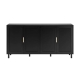 Design Square Sky Wooden Buffet Unit Sideboard Storage Cabinet 4-Doors Black