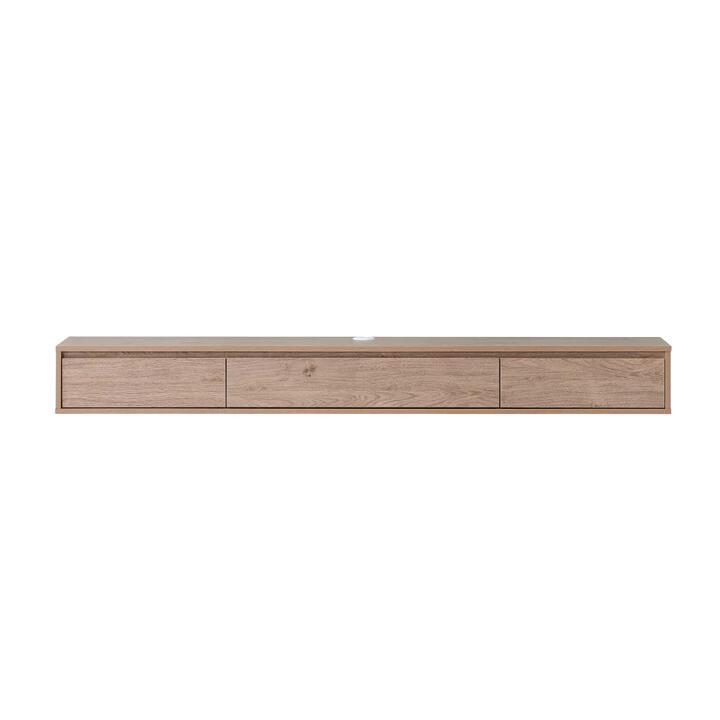 Design Square Moby Wooden Floating Entertainment TV Unit 180cm 2-Drawers Oak