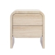 Design Square Hugh Modern Wooden Nightstand Bedside Table 2-Drawers Oak
