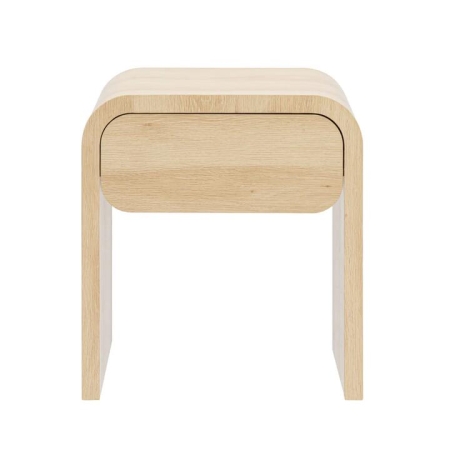 Design Square Hugh Modern Wooden End lamp Side Table 1-Drawers Oak