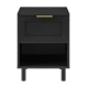 Design Square Sky Wooden Nightstand Bedside Table 1-Drawer Black