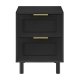 Design Square Sky Wooden Nightstand Bedside Table 2-Drawers Black