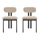 Design Square Set Of 2 Kamala Fabric Kitchen Dining Side Chair Beige/Black