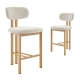 Design Square Set Of 2 Kamala Fabric Kitchen Counter Bar Stool 68cm Cream/Oak