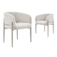 Design Square Set Of 2 Rocco Fabric Kitchen Dining ArmChairs Cream/Grey