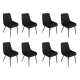 Dining Chairs x 8 Padded Seat Soft Velvet