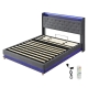 Levede King Bed Frame Gas Lift Storage LED Light USB