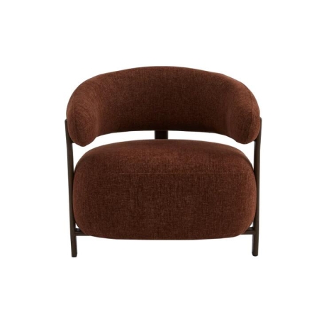Raimon Furniture Perse Chenille Fabric Lounge Accent Occasional Relaxing Wood Effect ArmChair Rust