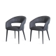 Raimon Furniture Set Of 2 Mogen Eco-Leather Kitchen Dining ArmChair Metal Frame Charcoal