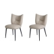 Raimon Furniture Set Of 2 Lindy Eco-Leather Kitchen Dining Side Chair Metal Frame Beige