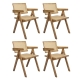 Levede 4x Dining Chair Solid Wood Rattan