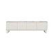 Raimon Furniture Avalor Marble Effect Ceramic Lowline Entertainment TV Stand Unit 180cm 4-Doors Milan White