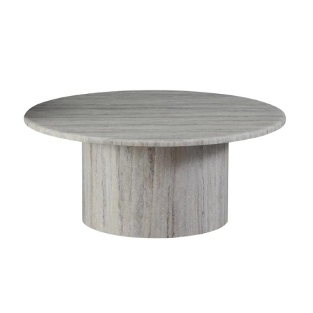 Raimon Furniture Adelise Artificial-Marble Round Coffee Tea Table Grey