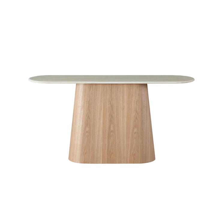 Raimon Furniture Sibley Artificial Marble Hallway Console Table White Travertine