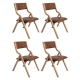 Levede 4x Dining Chairs Foldable PU Tan