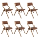 Levede 6x Dining Chairs Foldable PU Tan