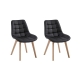 Raimon Furniture Set Of 2 Kelli Eco-Leather Kitchen Dining Side Chair Wood Legs Black / Natural