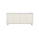 Raimon Furniture Avalor Marble Effect Ceramic Tempered Glass Sideboard Buffet Unit 4-Doors Milan White