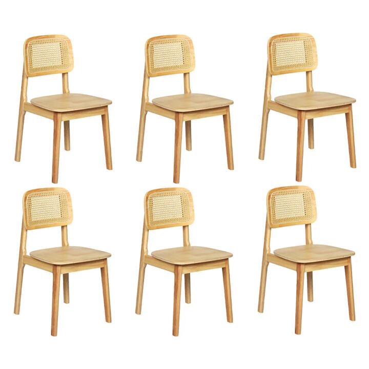 Levede 6x Rattan Dining Chair Wooden Kitchen Chair
