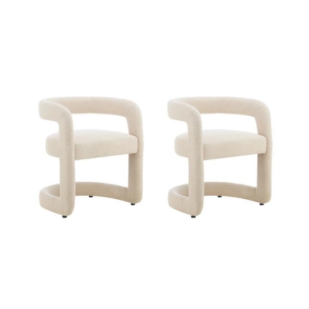 Raimon Furniture Set Of 2 Deidra Linen Fabric Kitchen Dining ArmChair Sand