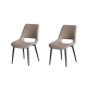 Raimon Furniture Set Of 2 Sephy Eco-Leather Kitchen Dining Side Chair Metal Frame Taupe