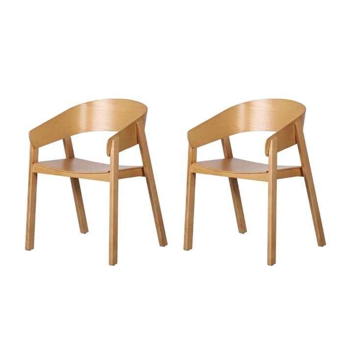Raimon Furniture Set Of 2 Ronan Wooden Kitchen Dining ArmChair Ash