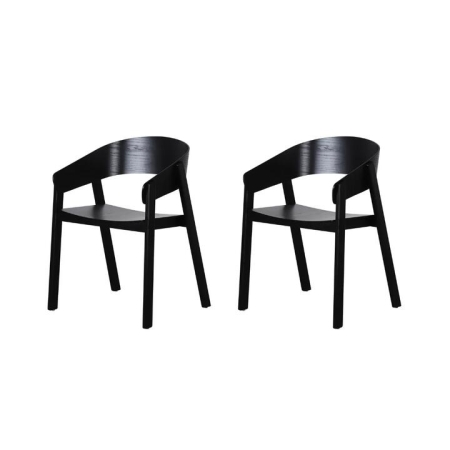 Raimon Furniture Set Of 2 Ronan Wooden Kitchen Dining ArmChair Black