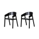 Raimon Furniture Set Of 2 Ronan Wooden Kitchen Dining ArmChair Black