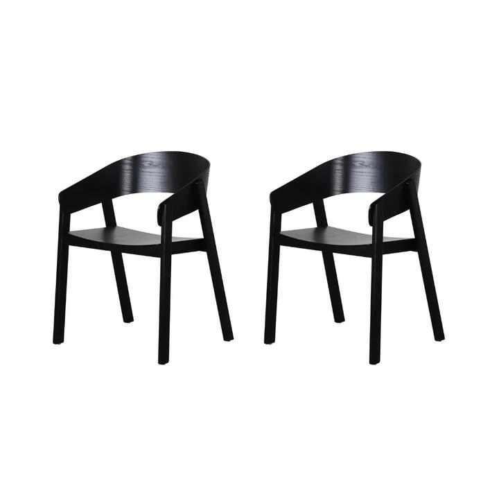 Raimon Furniture Set Of 2 Ronan Wooden Kitchen Dining ArmChair Black