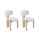 Raimon Furniture Set Of 2 Devika Textured Fabric Kitchen Dining Side Chair Beige