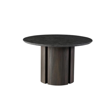 Raimon Furniture Devika Round Glossy Artificial Marble Effect Kitchen Dining Table 120cm Grey