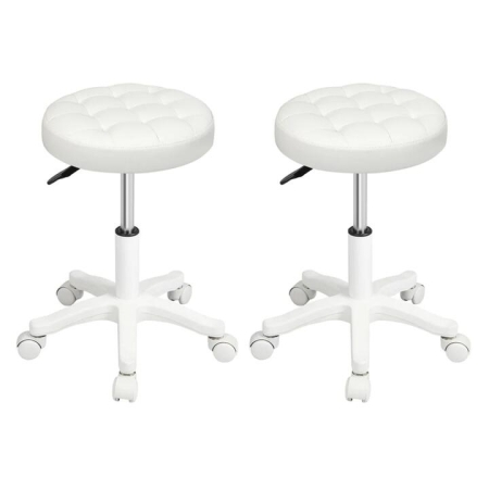 Levede 2x Rolling Bar Stool Swivel Salon SPA Chair Beige