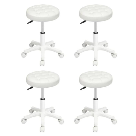 Levede 4x Rolling Bar Stool Swivel Salon SPA Chair Beige