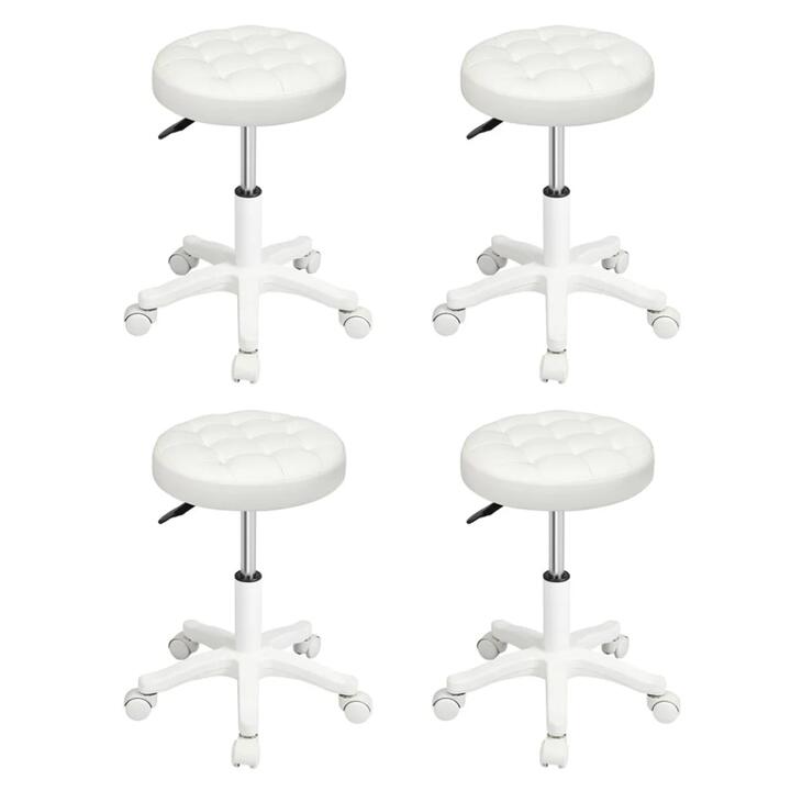 Levede 4x Rolling Bar Stool Swivel Salon SPA Chair Beige