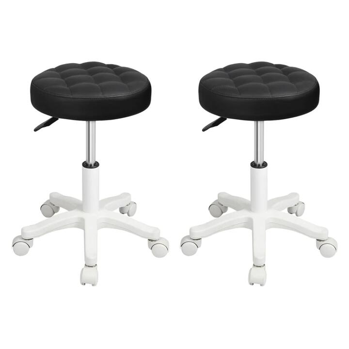 Levede 2x Rolling Bar Stool Swivel Salon SPA Chair Black