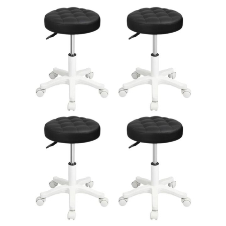 Levede 4x Rolling Bar Stool Swivel Salon SPA Chair Black