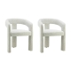 Raimon Furniture Set Of 2 Lila Textured Boucle Fabric Kitchen Dining ArmChair Natural
