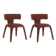 Raimon Furniture Set Of 2 Rogan Mohair Fabric Kichen Dining side Chair Rust