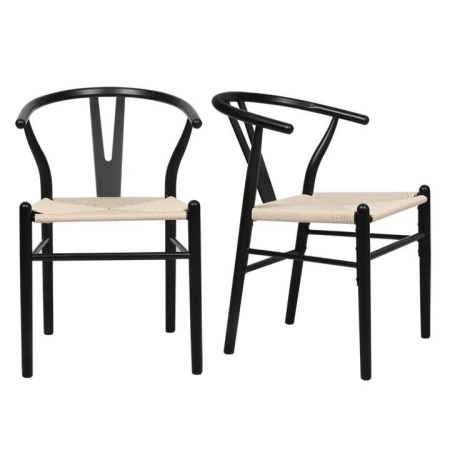 Levede 8x Dining Chairs Wooden Hans Black