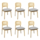 Levede Dining Chair Wood Rattan Armless Natural x6