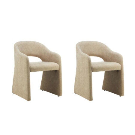 Raimon Furniture Set Of 2 Aspen Chenille Fabric Kitchen Dining ArmChair Sand