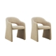 Raimon Furniture Set Of 2 Aspen Chenille Fabric Kitchen Dining ArmChair Sand
