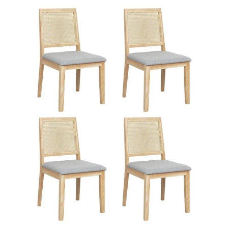 Levede 4X Cane Dining Chair Rattan Armless Seat